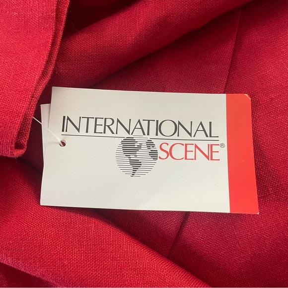 International Scene Red Linen Blazer Boxy Size 8 1980’s Made in Russia - Picture 12 of 12